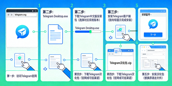 从官网下载Telegram中文版到汉化包安装的全流程解析步骤图
