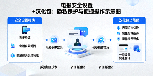 电报安全设置结合汉化包实现隐私保护与便捷操作示意图
