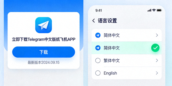 电报Telegram中文版纸飞机APP官网下载入口与汉化设置界面