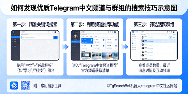 如何发现优质Telegram中文频道与群组的搜索技巧示意图