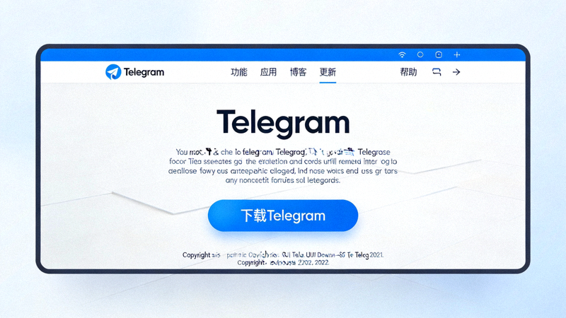 Telegram官方网站首页截图，展示下载按钮位置